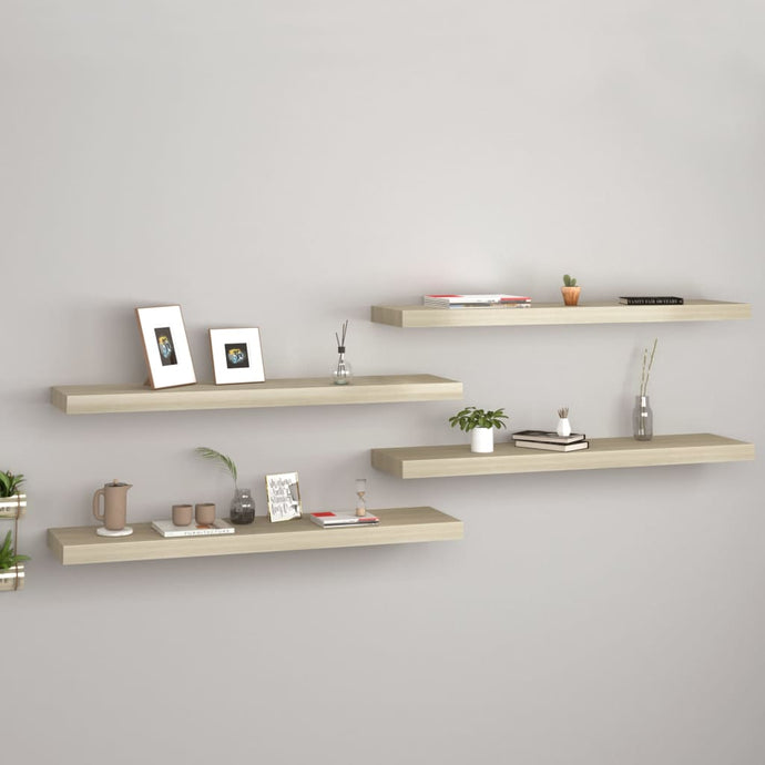 vidaXL Floating Wall Shelves 4 pcs Oak 90x23.5x3.8 cm MDF - MiniDM Store