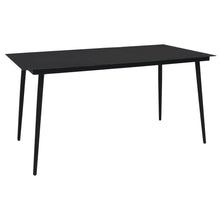 Load image into Gallery viewer, vidaXL Garden Dining Table Black 150x80x74 cm Steel and Glass - MiniDM Store
