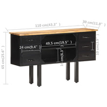 Load image into Gallery viewer, vidaXL Sideboard 110x30x65 cm Solid Rough Mango Wood and Steel - MiniDM Store
