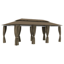 Load image into Gallery viewer, vidaXL Gazebo with Curtains 600x298x270 cm Taupe 180 g/m² - MiniDM Store
