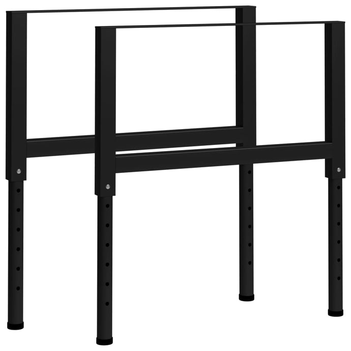 vidaXL Adjustable Work Bench Frames 2 pcs Metal 85x(69-95.5) cm Black - MiniDM Store