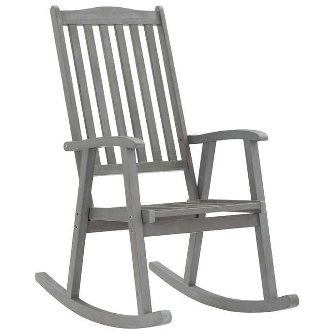 vidaXL Rocking Chair Grey Solid Acacia Wood - MiniDM Store