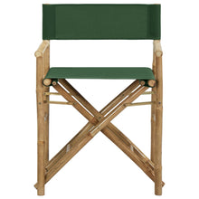 Load image into Gallery viewer, vidaXL Folding Director&#39;s Chairs 2 pcs Green Bamboo and Fabric - MiniDM Store
