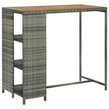 Load image into Gallery viewer, vidaXL Bar Table with Storage Rack Grey 120x60x110 cm Poly Rattan - MiniDM Store
