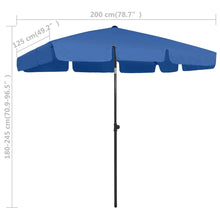 Load image into Gallery viewer, vidaXL Beach Umbrella Azure Blue 200x125 cm - MiniDM Store
