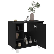 Load image into Gallery viewer, vidaXL 4 Piece Bathroom Furniture Set Black Chipboard - MiniDM Store

