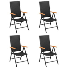 Load image into Gallery viewer, vidaXL Garden Chairs 4 pcs Poly Rattan Black - MiniDM Store

