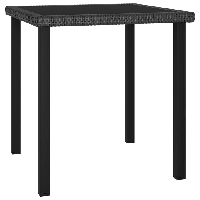 vidaXL Garden Dining Table Black 70x70x73 cm Poly Rattan - MiniDM Store