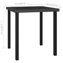 Load image into Gallery viewer, vidaXL Garden Dining Table Black 70x70x73 cm Poly Rattan - MiniDM Store
