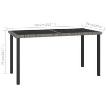 Load image into Gallery viewer, vidaXL Garden Dining Table Grey 140x70x73 cm Poly Rattan - MiniDM Store
