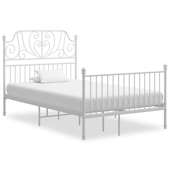 Bed Frame White Metal 120x200 cm - MiniDM Store