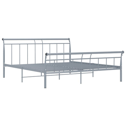 Bed Frame Grey Metal 160x200 cm - MiniDM Store