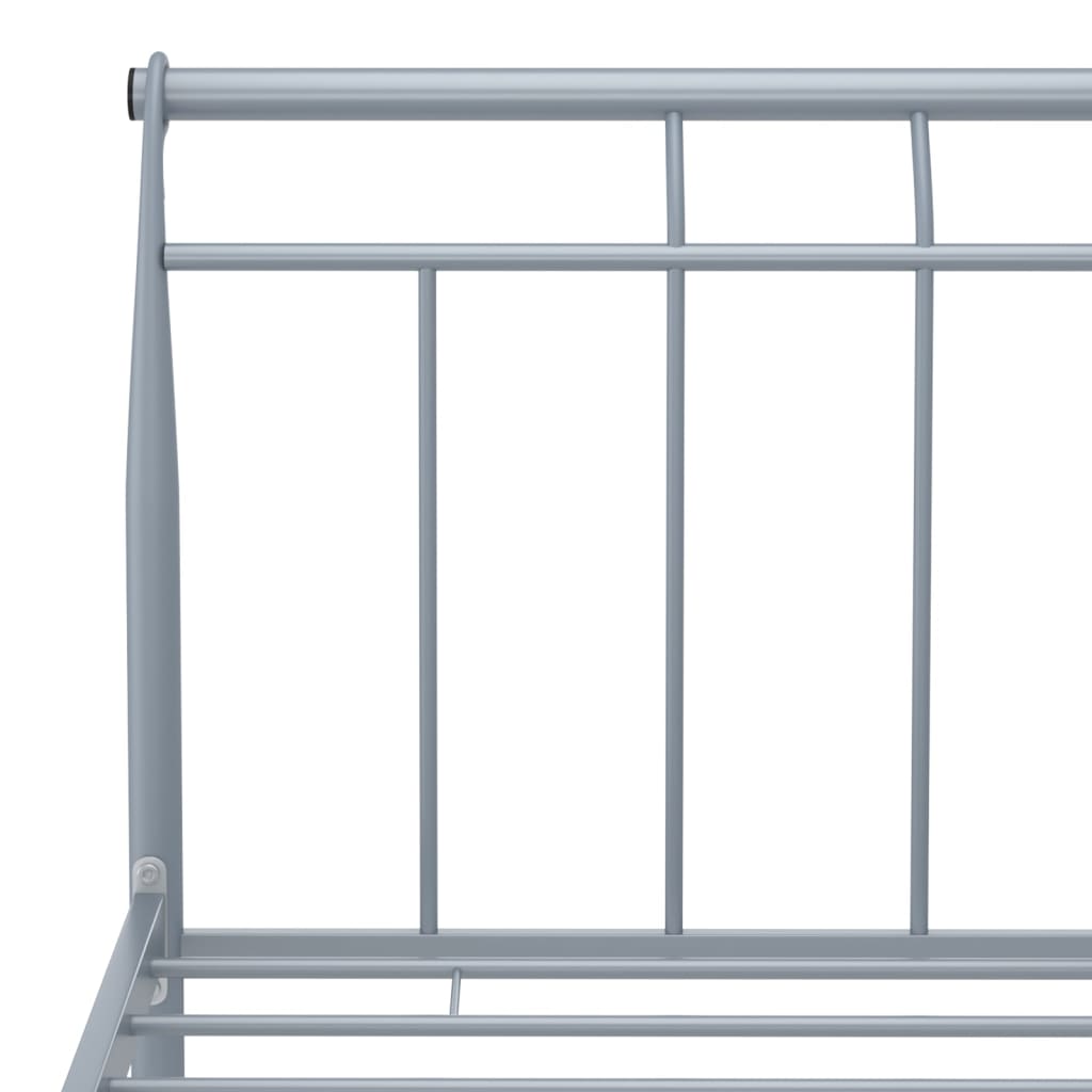 Bed Frame Grey Metal 160x200 cm - MiniDM Store