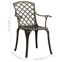 Load image into Gallery viewer, vidaXL Garden Chairs 2 pcs Cast Aluminium Bronze - MiniDM Store
