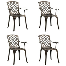 Load image into Gallery viewer, vidaXL Garden Chairs 4 pcs Cast Aluminium Bronze - MiniDM Store
