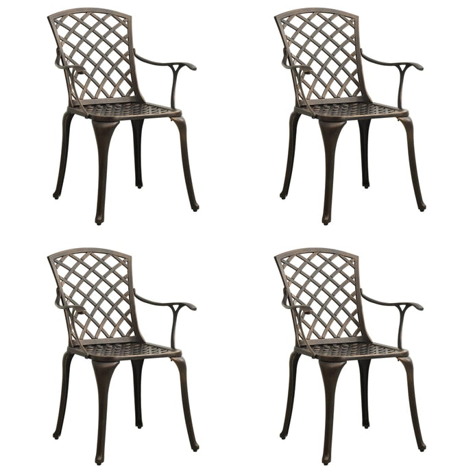 vidaXL Garden Chairs 4 pcs Cast Aluminium Bronze - MiniDM Store