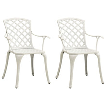 Load image into Gallery viewer, vidaXL Garden Chairs 2 pcs Cast Aluminium White - MiniDM Store
