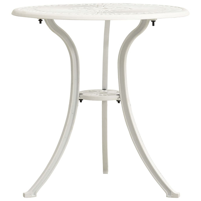 vidaXL Garden Table White 62x62x65 cm Cast Aluminium - MiniDM Store