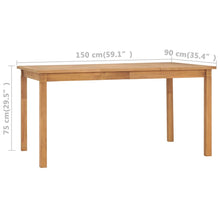 Load image into Gallery viewer, vidaXL Garden Dining Table 150x90x75 cm Solid Teak Wood - MiniDM Store
