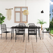 Load image into Gallery viewer, vidaXL 7 Piece Garden Dining Set Cotton Rope and Steel Black - MiniDM Store
