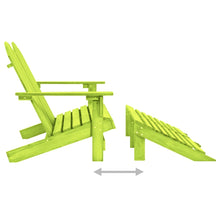 Load image into Gallery viewer, 2-Seater Garden Adirondack Chair&amp;Ottoman Fir Wood Green - MiniDM Store
