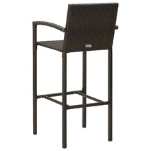 Load image into Gallery viewer, vidaXL 3 Piece Outdoor Bar Set with Armrest Poly Rattan Brown - MiniDM Store
