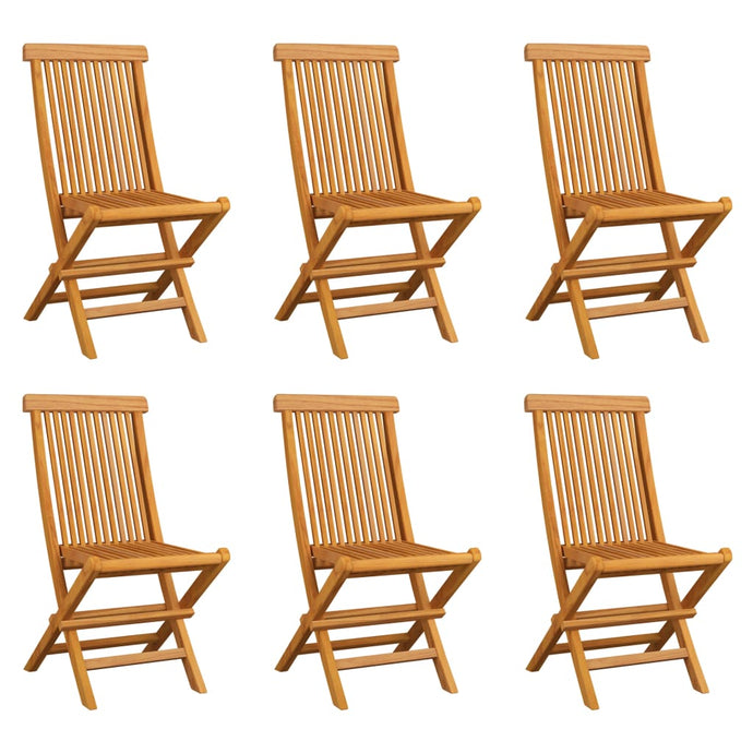 vidaXL Folding Garden Chairs 6 pcs Solid Teak Wood - MiniDM Store