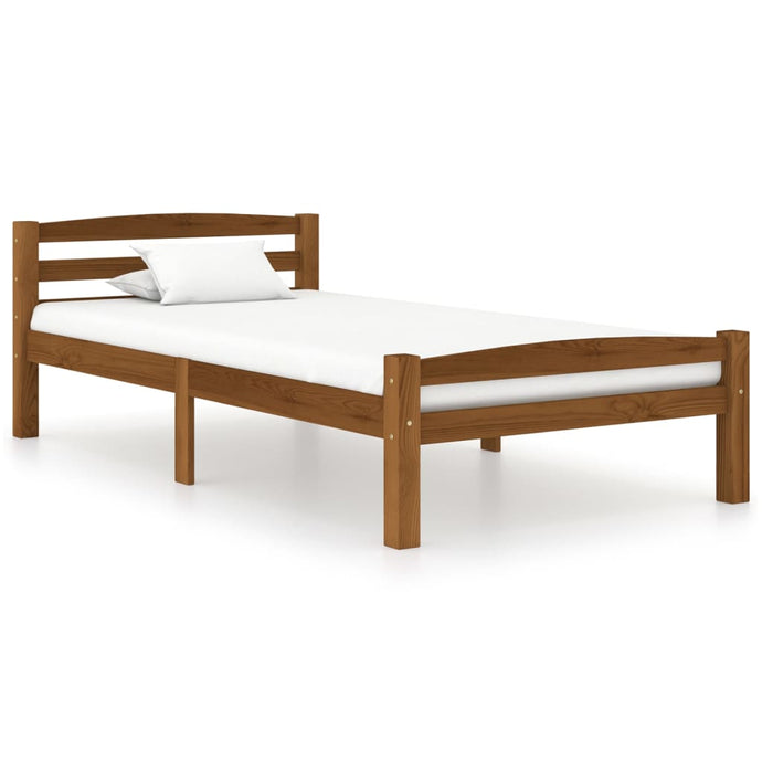 Bed Frame Honey Brown Solid Pinewood 100x200 cm - MiniDM Store