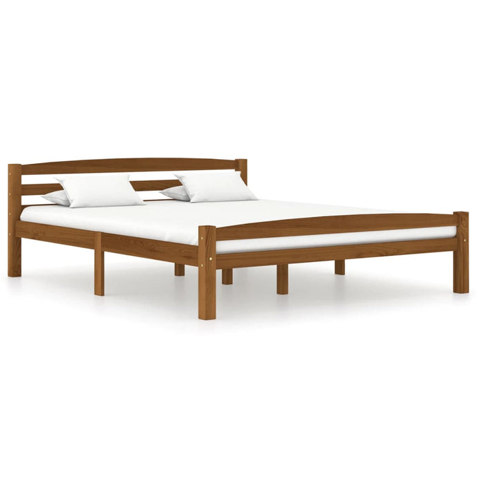Bed Frame Honey Brown Solid Pinewood 160x200 cm - MiniDM Store