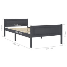 Load image into Gallery viewer, Bed Frame Solid Pinewood Grey 100x200 cm - MiniDM Store
