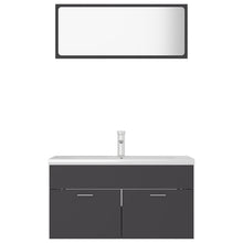 Load image into Gallery viewer, vidaXL Bathroom Furniture Set Grey Chipboard - MiniDM Store

