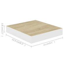 Load image into Gallery viewer, vidaXL Floating Wall Shelves 2 pcs Oak and White 23x23.5x3.8 cm MDF - MiniDM Store
