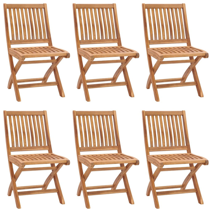 vidaXL Folding Garden Chairs 6 pcs Solid Teak Wood - MiniDM Store