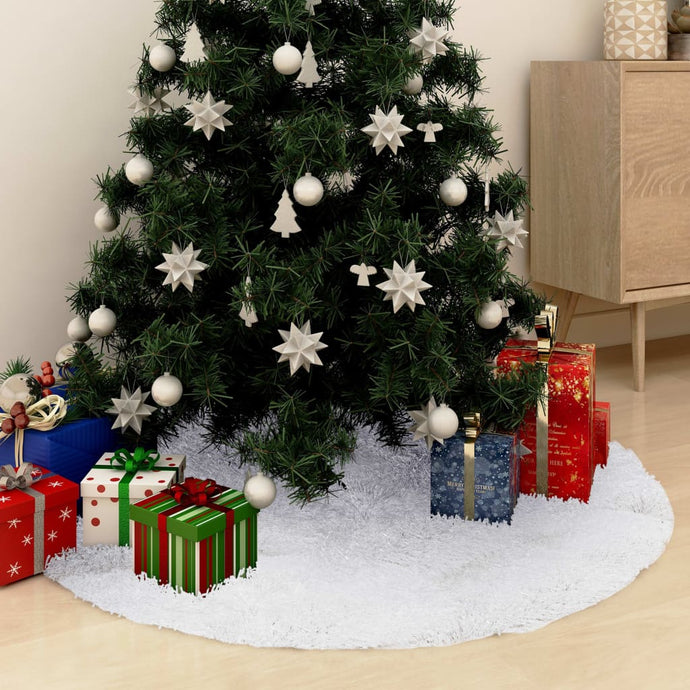 vidaXL Christmas Tree Skirt White 122 cm Faux Fur - MiniDM Store