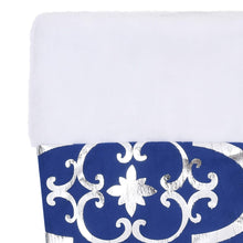 Load image into Gallery viewer, vidaXL Luxury Christmas Tree Skirt with Sock Blue 122 cm Fabric - MiniDM Store
