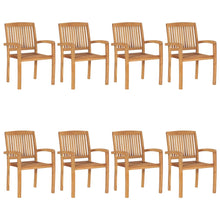 Load image into Gallery viewer, vidaXL Stacking Garden Chairs 8 pcs Solid Teak Wood - MiniDM Store
