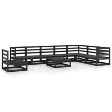 Load image into Gallery viewer, 9 Piece Garden Lounge Set Black Solid Pinewood
