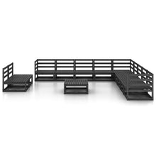 Load image into Gallery viewer, 12 Piece Garden Lounge Set Black Solid Pinewood
