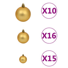 Load image into Gallery viewer, vidaXL Artificial Christmas Tree with LEDs&amp;Ball Set Gold 210 cm PET - MiniDM Store
