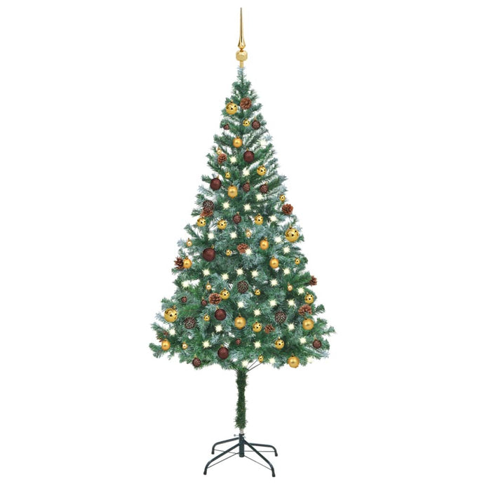vidaXL Artificial Christmas Tree with LEDs&Ball Set&Pinecones 180 cm - MiniDM Store