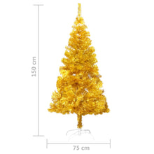 Load image into Gallery viewer, vidaXL Artificial Christmas Tree with LEDs&amp;Ball Set Gold 150 cm PET - MiniDM Store
