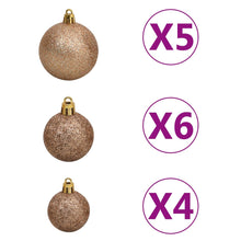 Load image into Gallery viewer, vidaXL Artificial Christmas Tree with LEDs&amp;Ball Set Gold 150 cm PET - MiniDM Store
