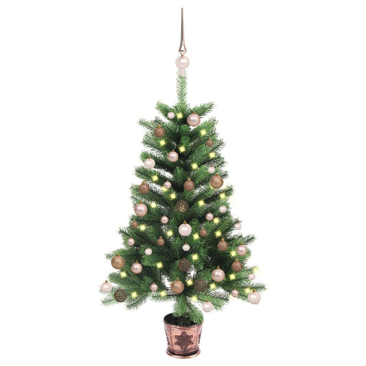 Artificial Pre-lit Christmas Tree with Ball Set 90 cm Green