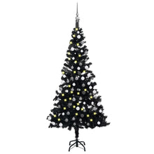 Load image into Gallery viewer, vidaXL Artificial Christmas Tree with LEDs&amp;Ball Set Black 150 cm PVC - MiniDM Store
