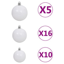 Load image into Gallery viewer, vidaXL Artificial Christmas Tree with LEDs&amp;Ball Set Black 210 cm PVC - MiniDM Store
