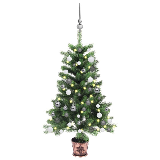 Artificial Pre-lit Christmas Tree with Ball Set 90 cm Green