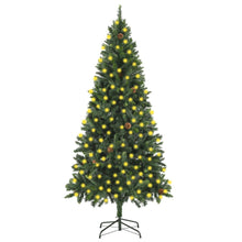 Load image into Gallery viewer, vidaXL Artificial Christmas Tree with LEDs&amp;Pine Cones Green 210 cm - MiniDM Store
