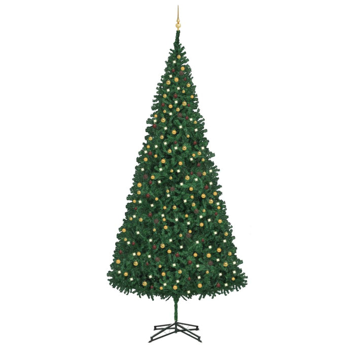 vidaXL Artificial Christmas Tree with LEDs&Ball Set 500 cm Green - MiniDM Store
