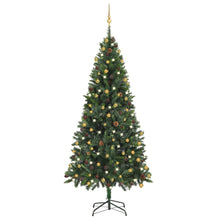 Load image into Gallery viewer, vidaXL Artificial Christmas Tree with LEDs&amp;Ball Set Green 210 cm - MiniDM Store
