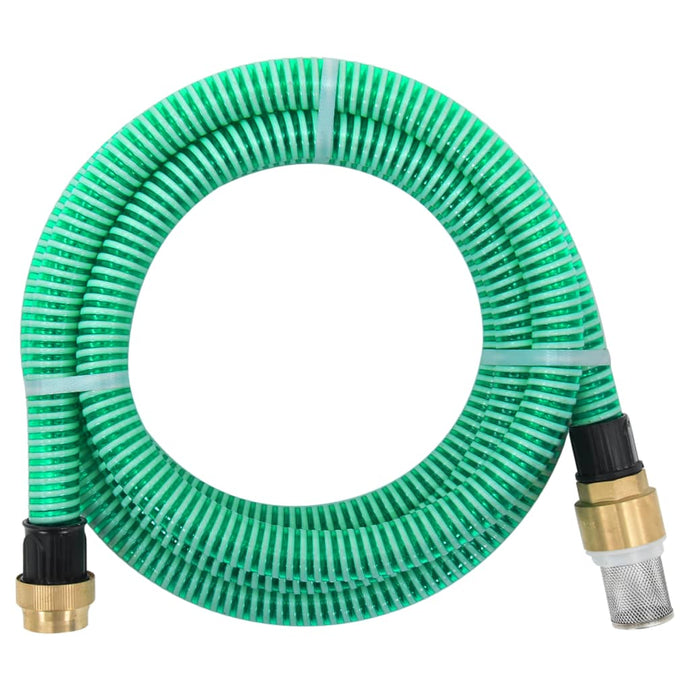 Suction Hose with Brass Connectors Green 1.1
